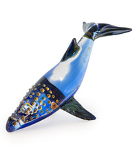 Glass Sculpture "Large Whale" by Luke Olsen