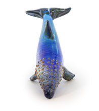 Glass Sculpture "Large Whale" by Luke Olsen