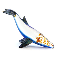 Glass Sculpture "Large Whale" by Luke Olsen