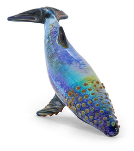 Glass Sculpture "Large Whale" by Luke Olsen