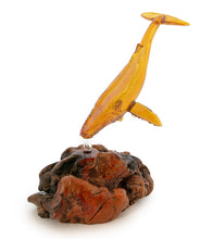 Glass and Wood Sculpture "Amber Dive" by Luke Olsen