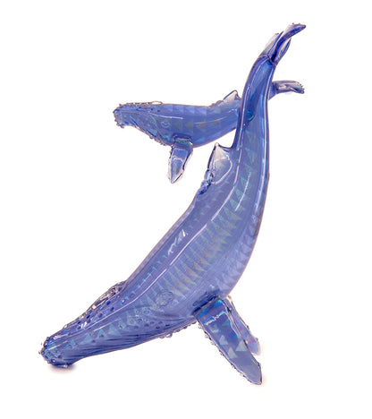 Glass and Wood Sculpture XL "Mother & Calf" by Luke Olsen