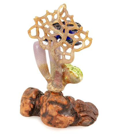 Glass "Galaxy Sea Turtle on Manzanita Burl Wood " by Luke Olsen