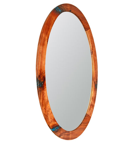 Oval Wall Mirror with Pacific Blue Resin Fills