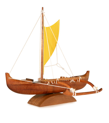 Koa 9”L Canoe “Mini Fishing with Sail”   by Francis Pimmel
