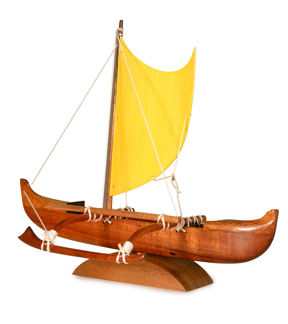 Koa 9”L Canoe “Mini Fishing with Sail”   by Francis Pimmel