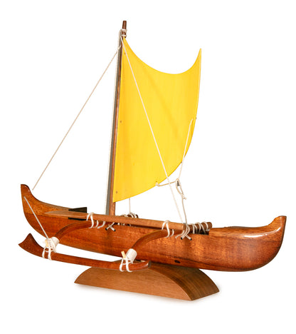 Koa 9”L Canoe “Mini Fishing with Sail”   by Francis Pimmel