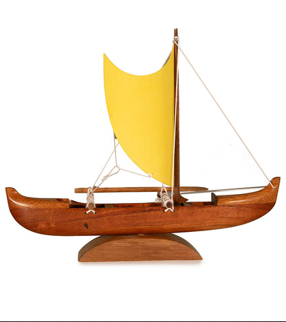 Koa 9”L Canoe “Mini Fishing with Sail”   by Francis Pimmel