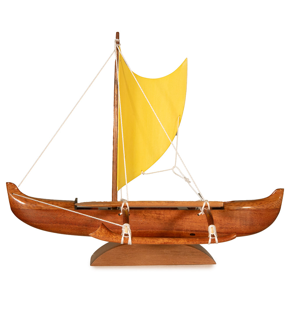Koa 9”L Canoe “Mini Fishing with Sail”   by Francis Pimmel