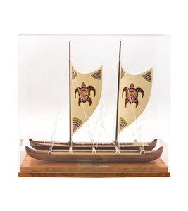 Koa 11.5”L Canoe "Hawaiian Voyage Canoe - Honu" by Francis Pimmel