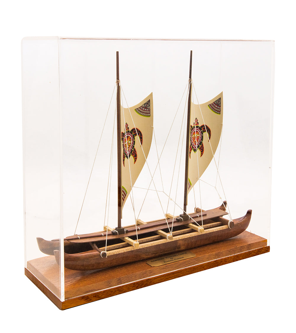 Canoa Koa de 11,5”L "Canoa de viaje hawaiana - Honu" de Francis Pimmel