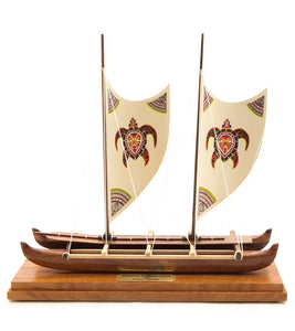 Koa 11.5”L Canoe "Hawaiian Voyage Canoe - Honu" by Francis Pimmel