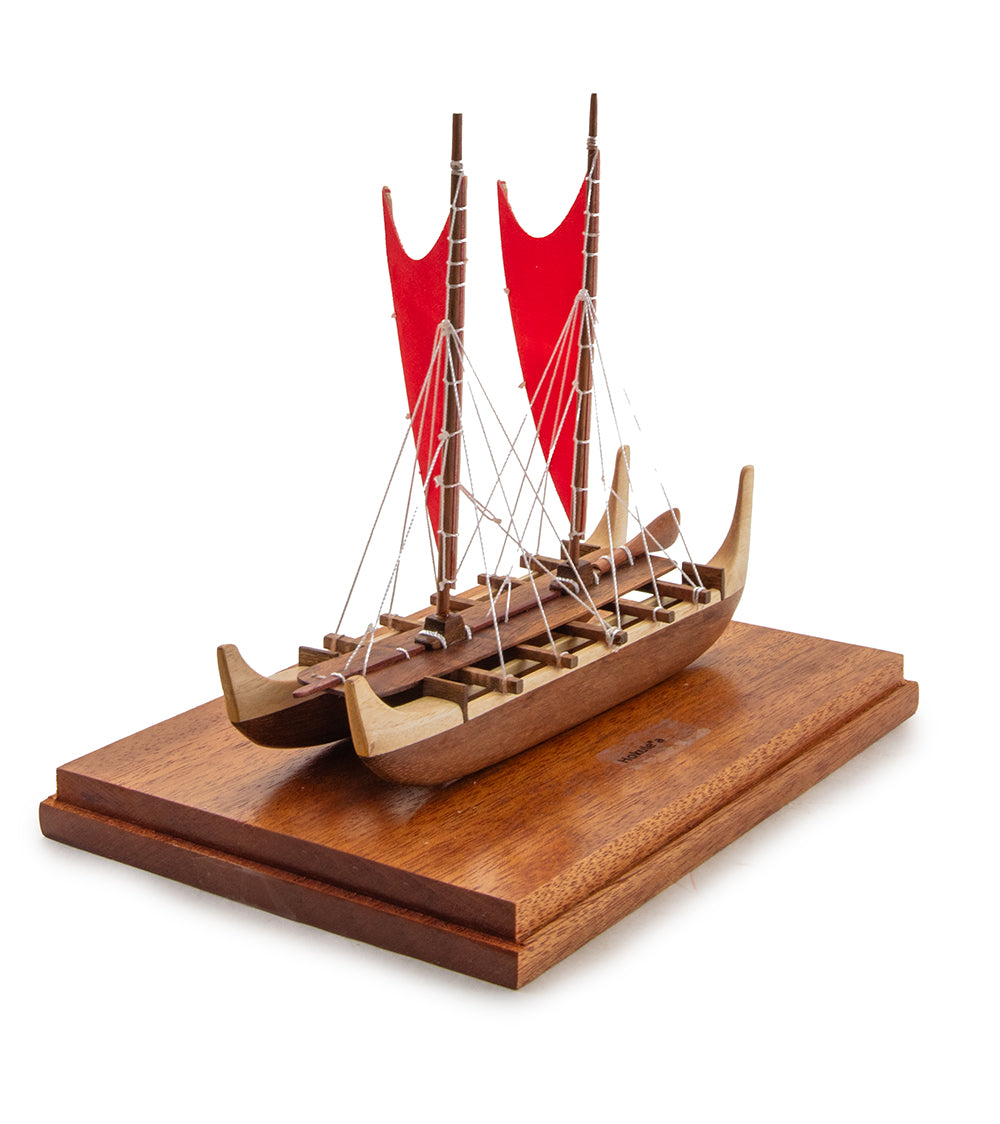 Koa 6.5”L Canoe “Star of Gladness Hokulea”  by Francis Pimmel