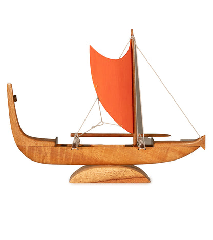 フランシス・ピメル作 コア10インチカヌー「オレンジ色の帆を備えたミニクックアイランド」