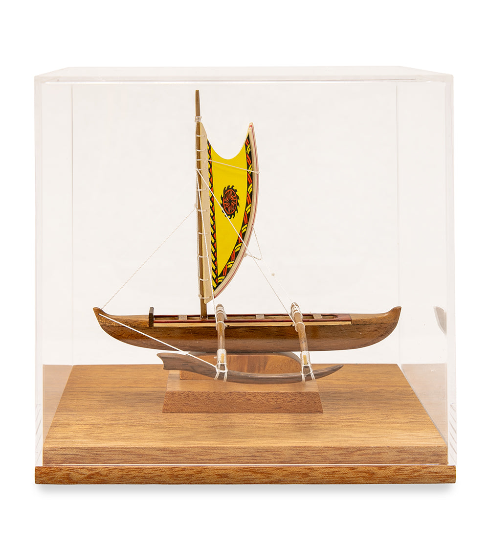 ま*う様 1966  canoe dollar Koa 6”L Canoe “Hawaiian Fishing Canoe