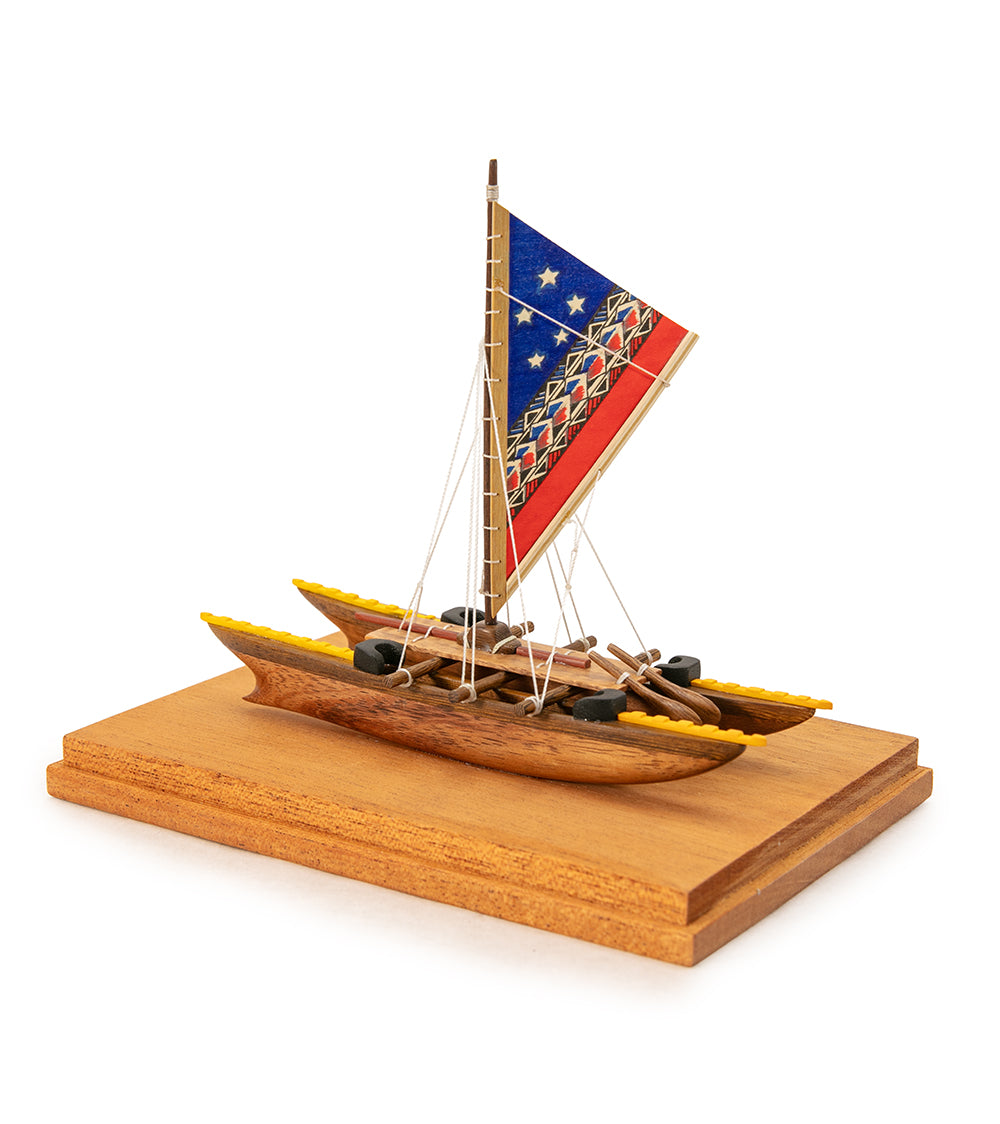 Koa 6”L Canoe “Samoan Double-Hull"  by Francis Pimmel