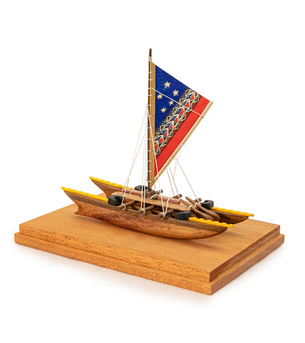 Koa 6”L Canoe “Samoan Double-Hull