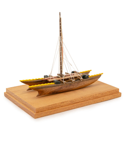 Koa 6”L Canoe “Samoan Double-Hull"  by Francis Pimmel