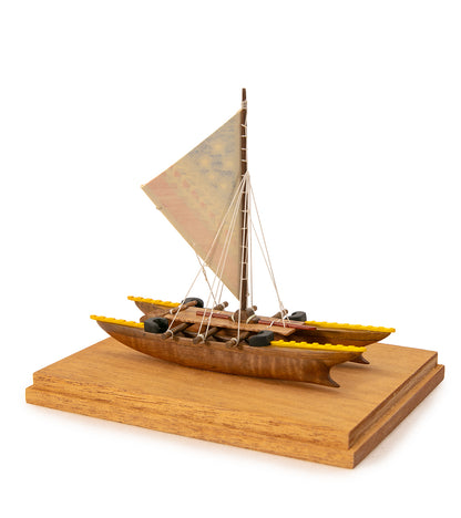 Koa 6”L Canoe “Samoan Double-Hull"  by Francis Pimmel