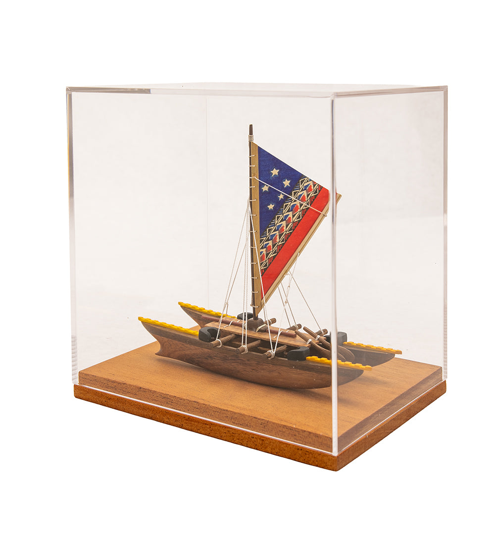 Koa 6”L Canoe “Samoan Double-Hull"  by Francis Pimmel