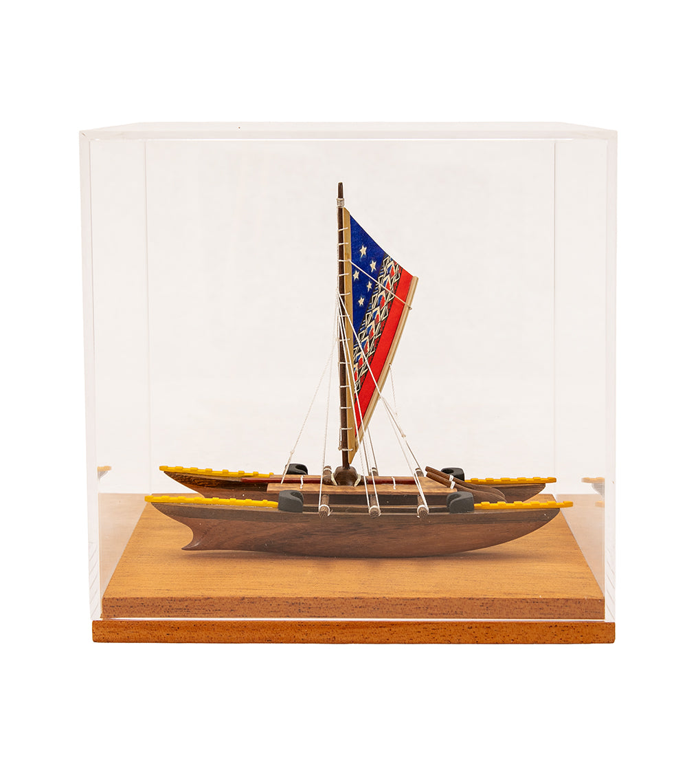 Koa 6”L Canoe “Samoan Double-Hull"  by Francis Pimmel