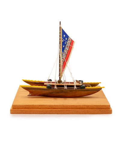 Koa 6”L Canoe “Samoan Double-Hull"  by Francis Pimmel