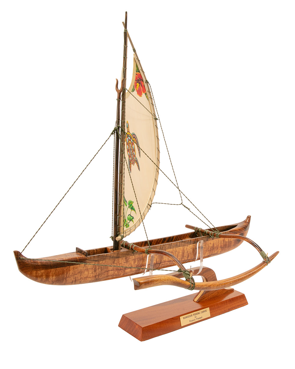 Koa 18" Canoe "Opelu Honu" by Francis Pimmel