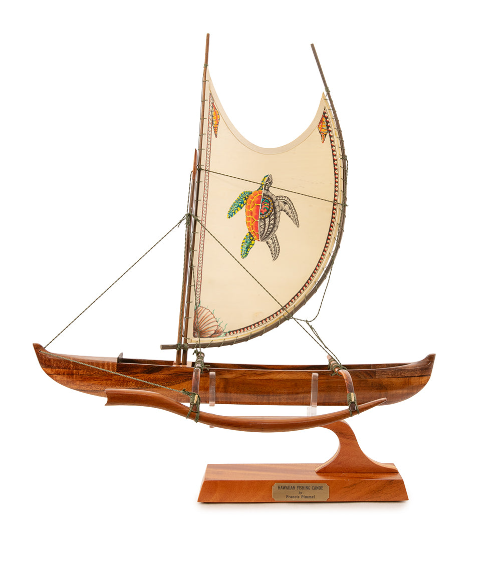 Koa 18" Canoe "Opelu Honu" by Francis Pimmel