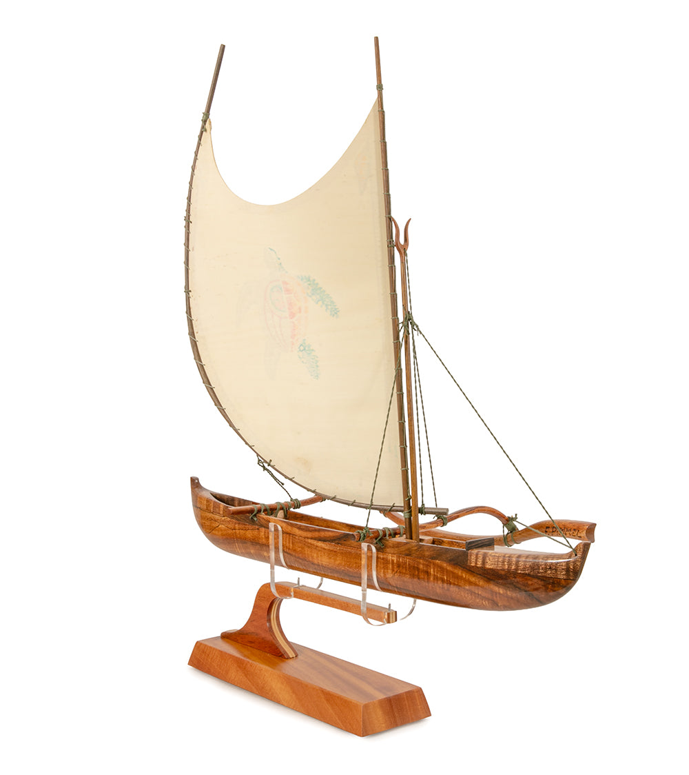 Koa 18" Canoe "Opelu Honu" by Francis Pimmel