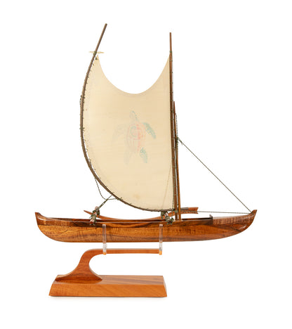 Koa 18" Canoe "Opelu Honu" by Francis Pimmel