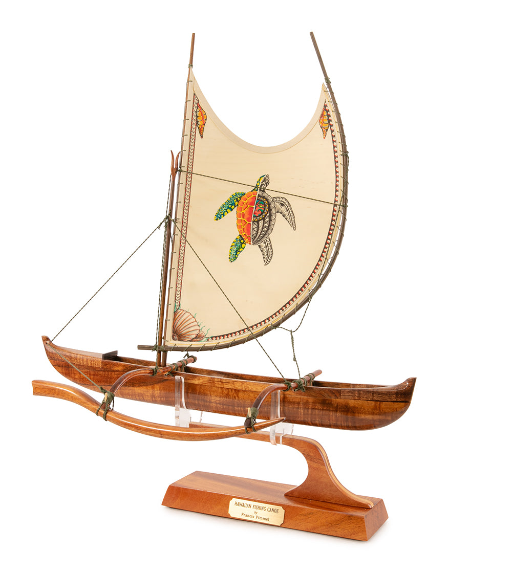 Koa 18" Canoe "Opelu Honu" by Francis Pimmel