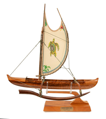 Koa 18" Canoe "Opelu Honu" by Francis Pimmel