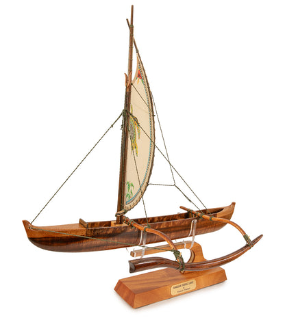 Koa 18" Canoe "Opelu Honu" by Francis Pimmel