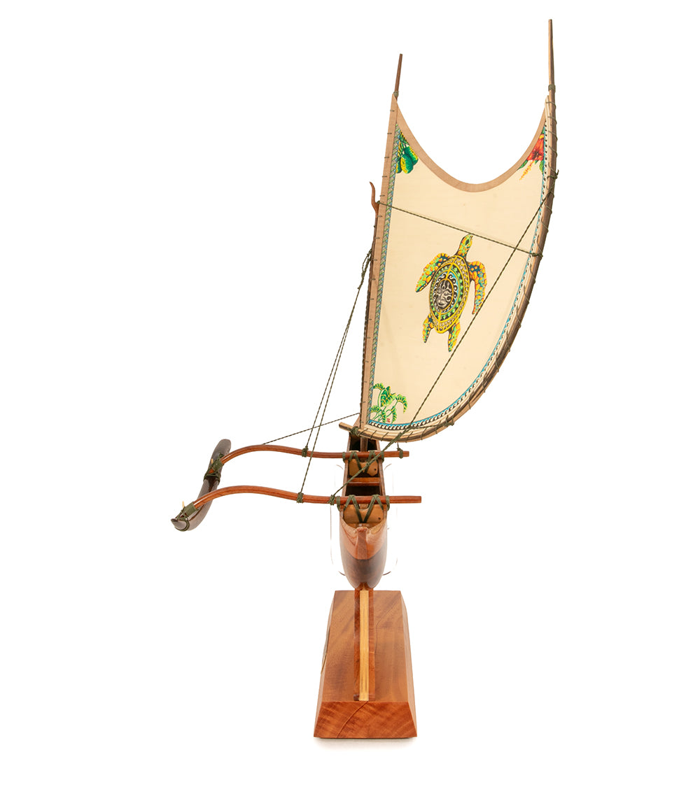 Koa 18" Canoe "Opelu Honu" by Francis Pimmel