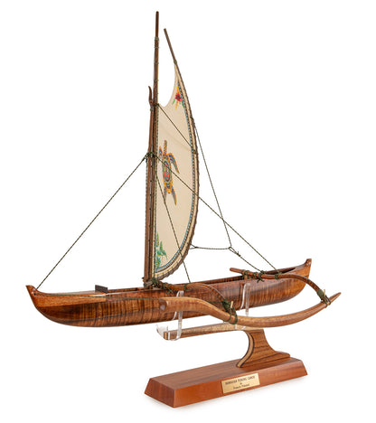 Koa 18" Canoe "Opelu Honu & Mara Face" by Francis Pimmel