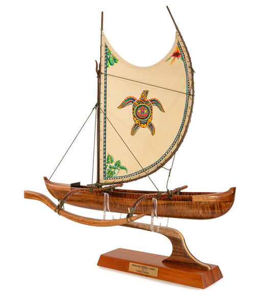Koa 18" Canoe "Opelu Honu & Mara Face" by Francis Pimmel