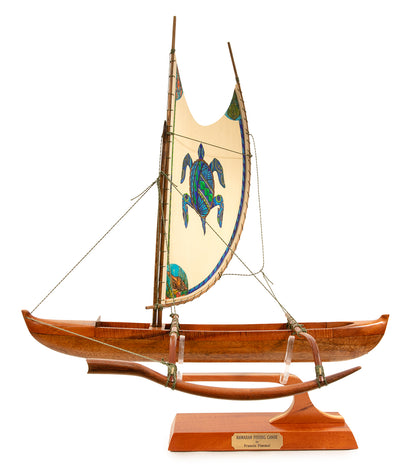 Koa 18" Canoe "Opelu Honu" by Francis Pimmel