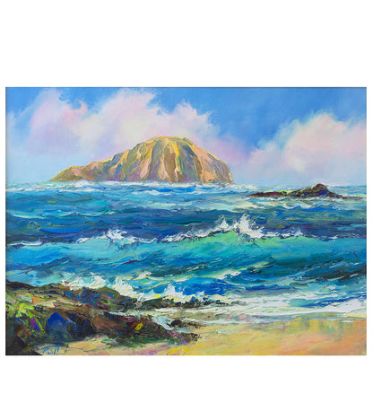 オリジナル絵画：マイケル・パウエル作「ラビット・アイランド 1/24」コアフレーム 18x24