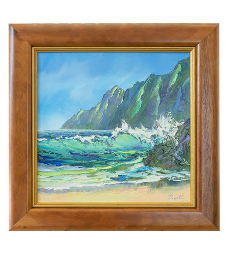 Original Painting: Windward Morning 3/25 by Michael Powell in Koa Frame 12x12