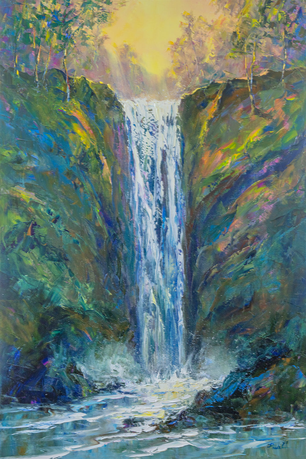 Original Painting "Waterfall 12/2023" by Michael Powell 24x36