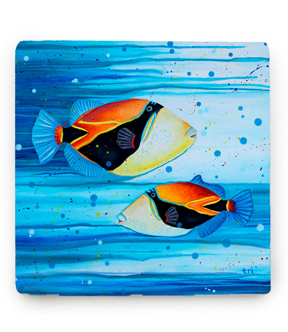 トレバー・イザベル作 砂岩コースター「Humu X 2」