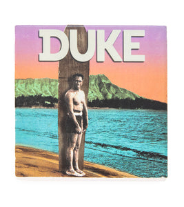 Duke Sandstone Coaster – Duke and His Board at Diamond Head