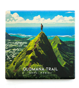 "Olomana Trail" Travel Art Coaster