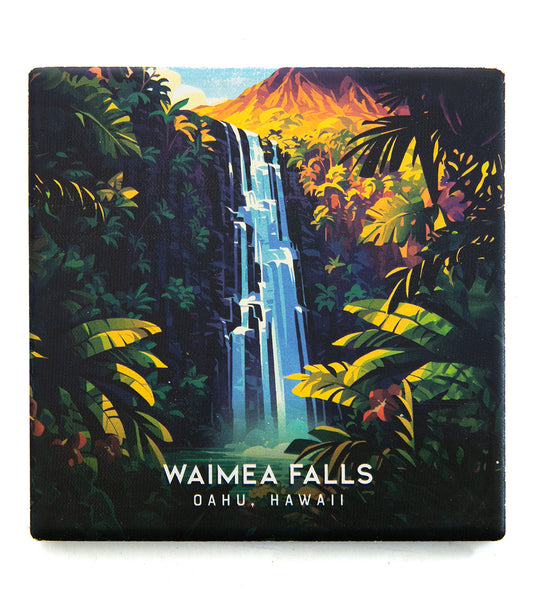 Posavasos artísticos de viaje "Waimea Falls"
