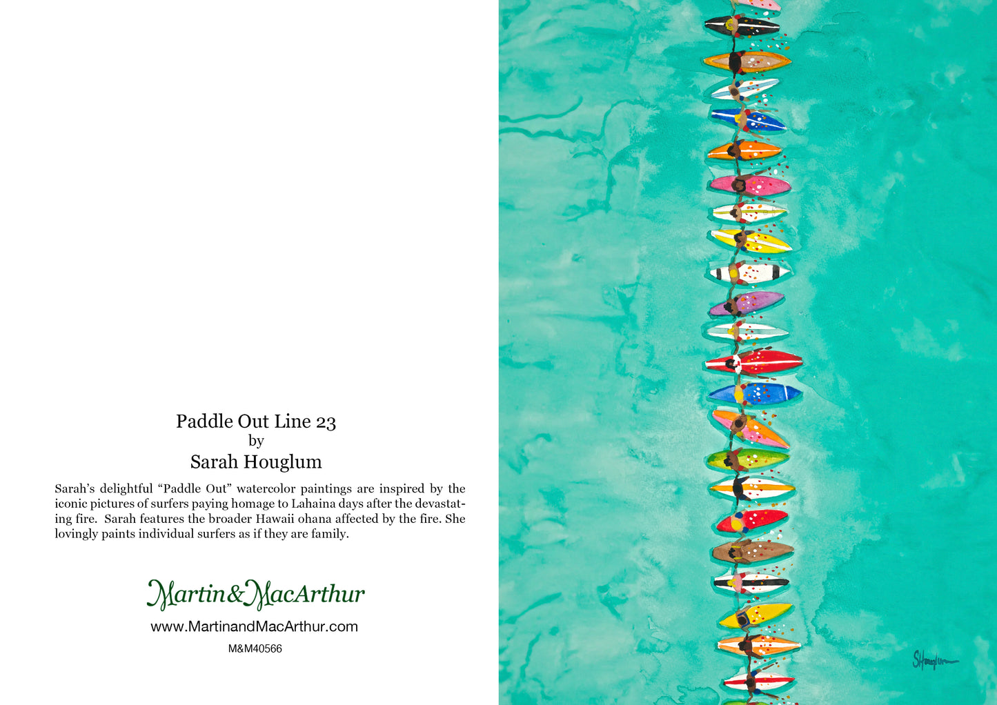 Greeting Card "Paddle Out Line #23" by Sarah Houglum