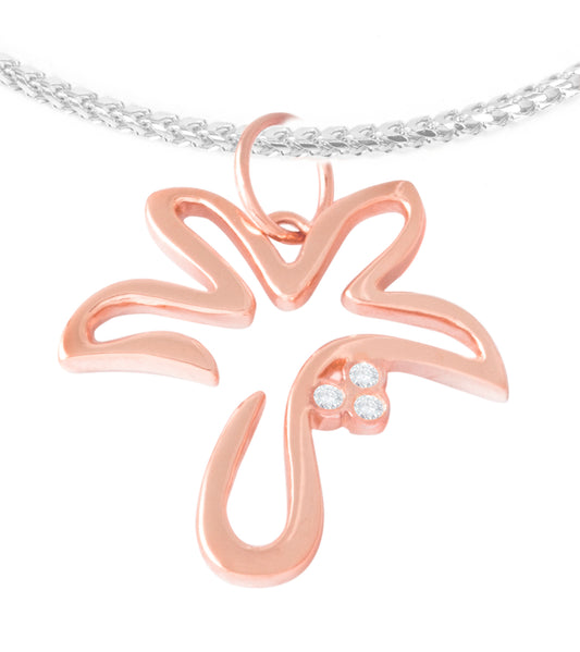Rose 14K Gold "Royal Palm" Pendant with 3 Diamond Coconuts (Copy)