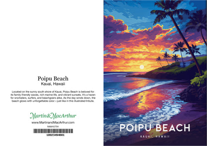Greeting Card "Poipu Beach, Kauai" Hawaii Travel Art