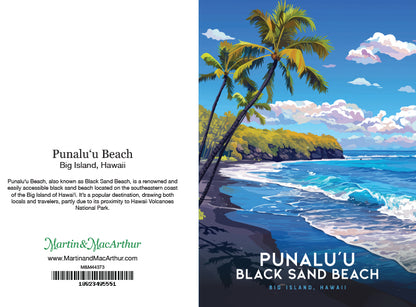 Greeting Card "Punaluʻu Beach, Big Island" Hawaii Travel Art