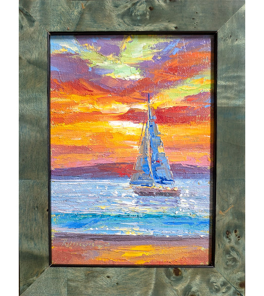 ロマン・チェルウィンスキー作「マウイ島のサンセットセーリング」