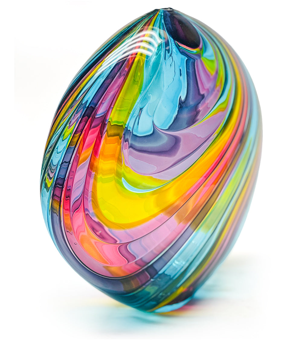 Recipiente de cristal "Corriente oceánica" de Jonathan Swanz